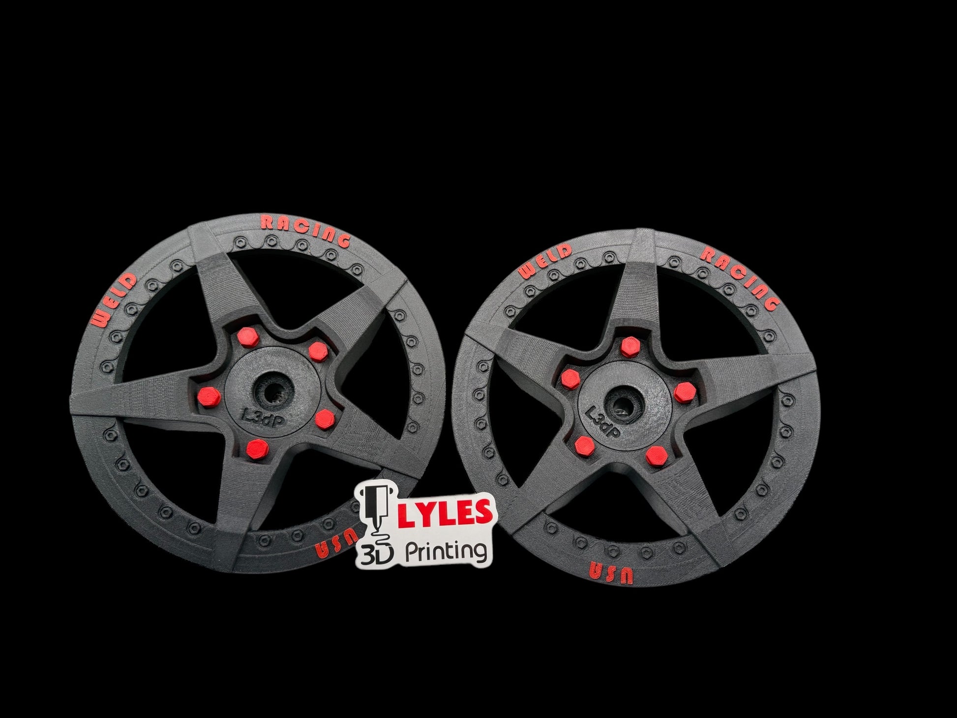 Mcqueen 5 Star Direct Fit Hubcaps for REAR Tires