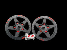 Mcqueen 5 Star Direct Fit Hubcaps for REAR Tires