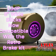 6” Wide M/T Rubber Slicks Wheel Adapters (c7 adapters ) for Retro Brake Kit